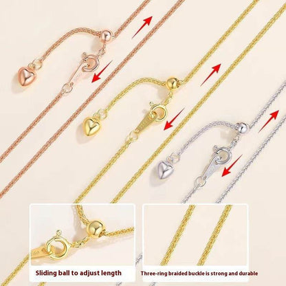 Buy Center 925 Silver Heart Necklace - 18K Gold Plated Chopin Chain - Buy Center