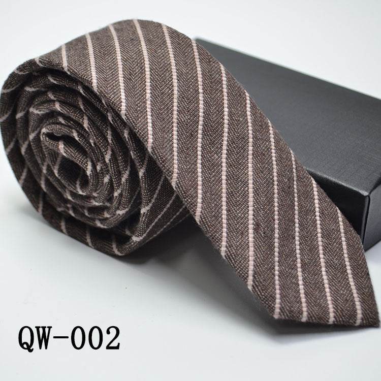 Elegant Men's Super Narrow Bow Tie - Trendy Wool-like Cotton Stripes - Buy Center