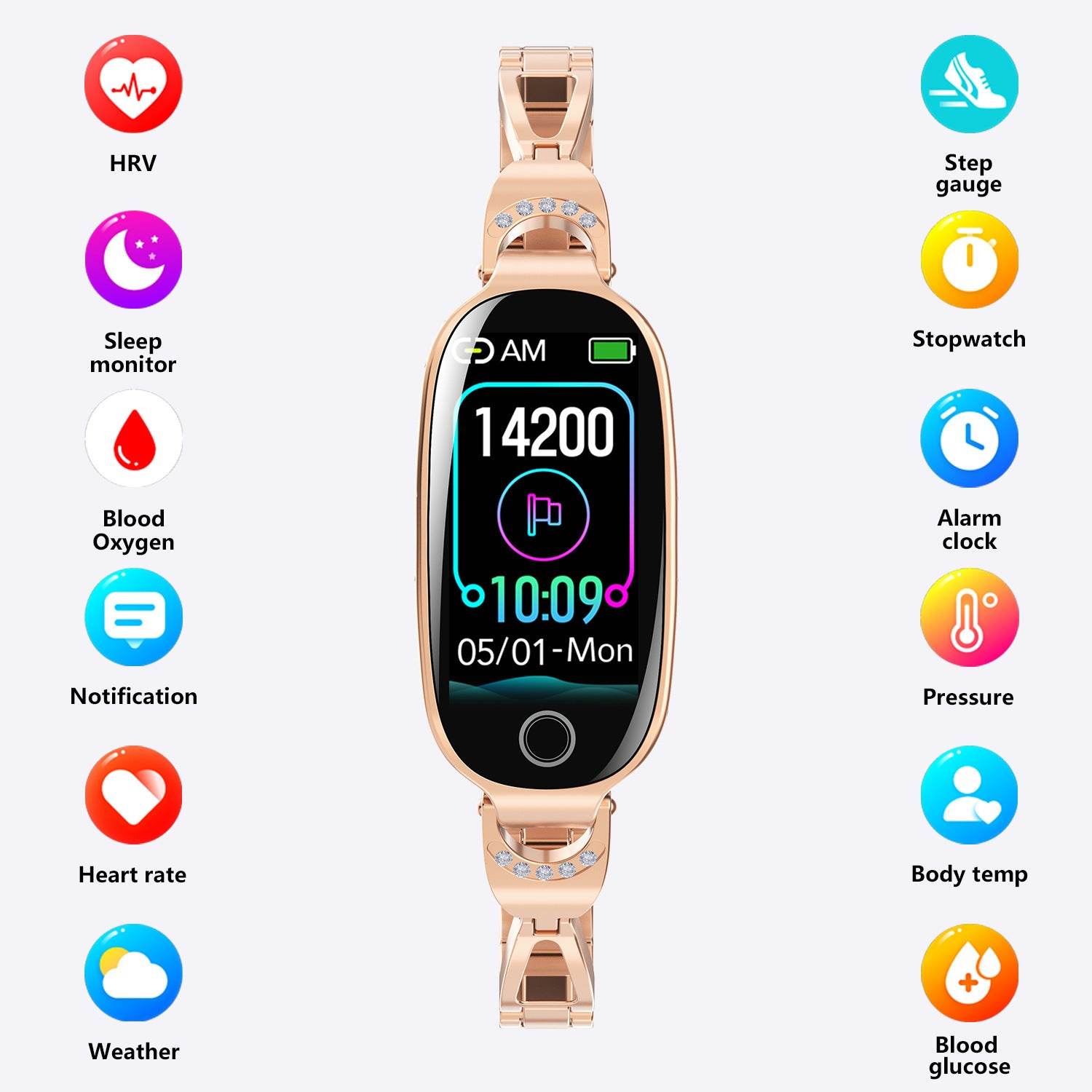 Women's Smart Watch - Blood Glucose & Menstrual Reminder for Active Lifestyles - Buy Center