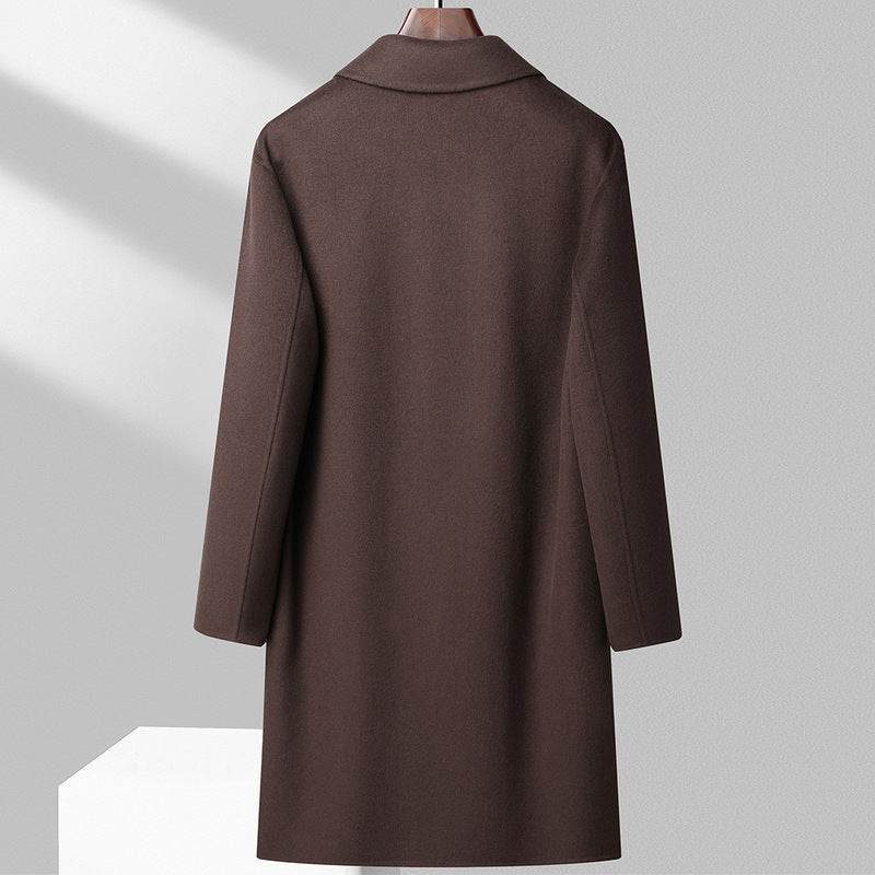 Men's Mid-Length Woolen Coat - Casual Double-Sided Winter Outerwear - Buy Center