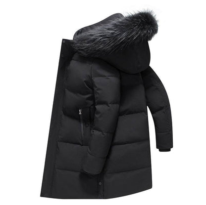 Thickened Cold-Resistant Hooded Down Jacket - Luxury Fur Collar Parka - Buy Center