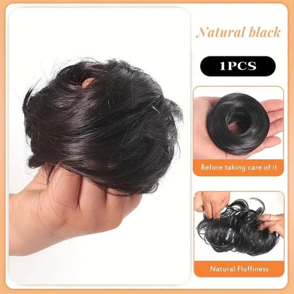 Female Hair Loop Simulation Wig - Fluffy Short Style with Rubber Band - Buy Center