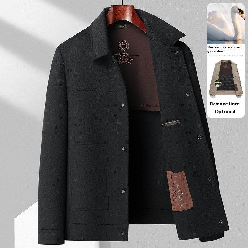 Handmade Wool Polo Collar Jacket - Premium Men's Outerwear for Style - Buy Center