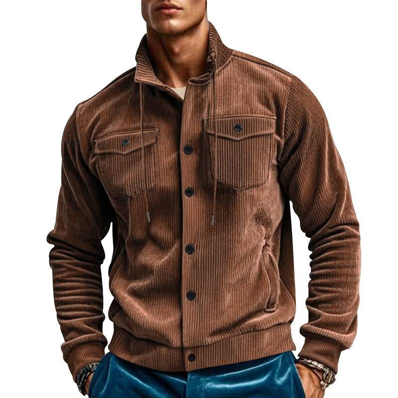 Buycenter Men's Corduroy Jacket - Trendy Turn-down Collar for Any Season - Buy Center
