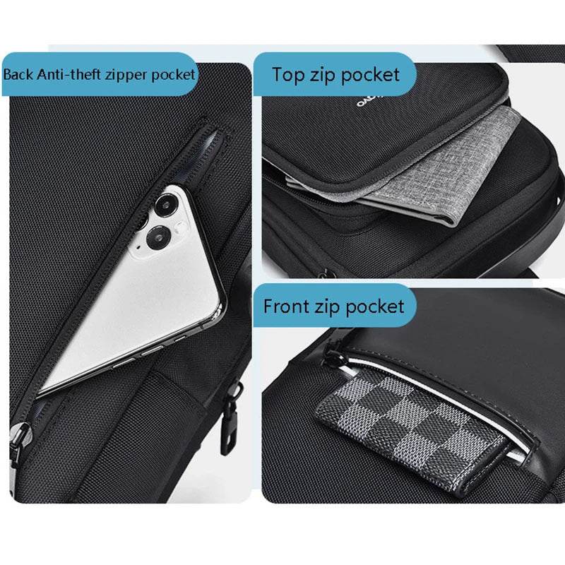 Trendy Men's Anti-Theft Crossbody Backpack - Oxford Cloth Style 2025 - Buy Center