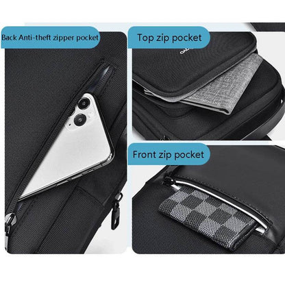 Trendy Men's Anti-Theft Crossbody Backpack - Oxford Cloth Style 2025 - Buy Center