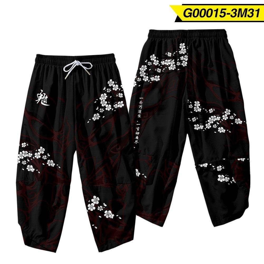 Men's 3D Creative Printed Cropped Pants - Stylish Sun & Moon Design - Buy Center