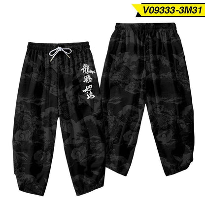 Men's 3D Creative Printed Cropped Pants - Stylish Sun & Moon Design - Buy Center