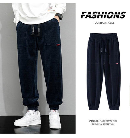 Men's Plus-Size Corduroy Casual Pants - Loose Wide Leg for Autumn Style - Buy Center