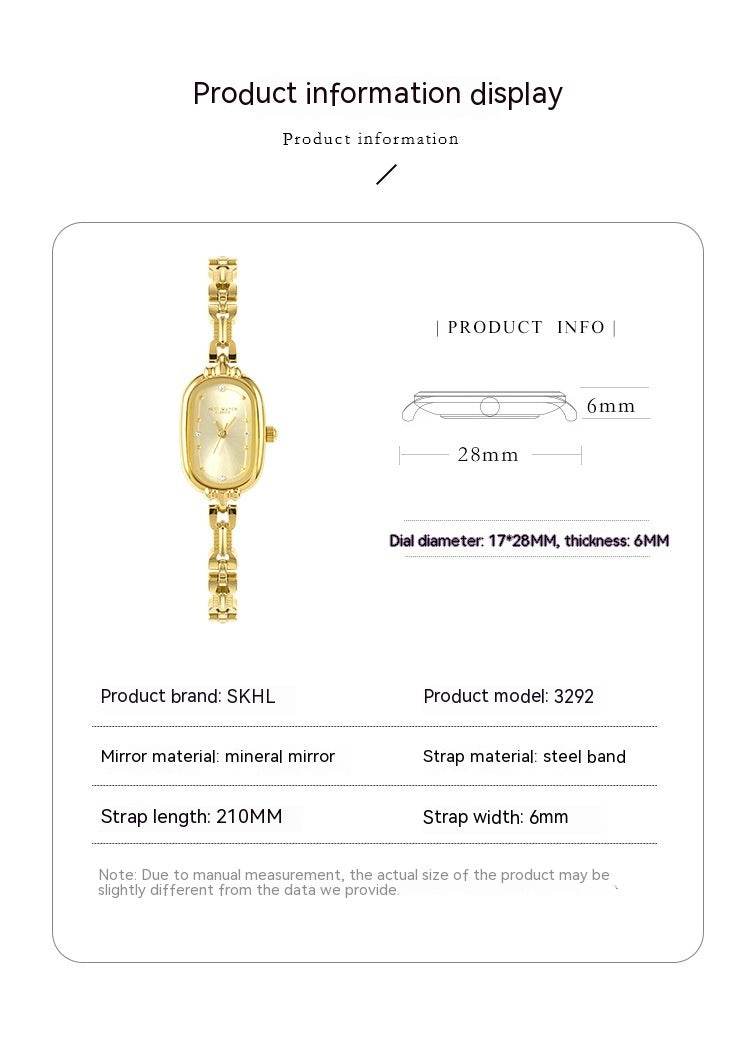 Medieval Small Golden Watch - Retro Oval Design, Lightweight Quartz Style - Buy Center