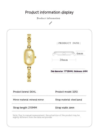 Medieval Small Golden Watch - Retro Oval Design, Lightweight Quartz Style - Buy Center