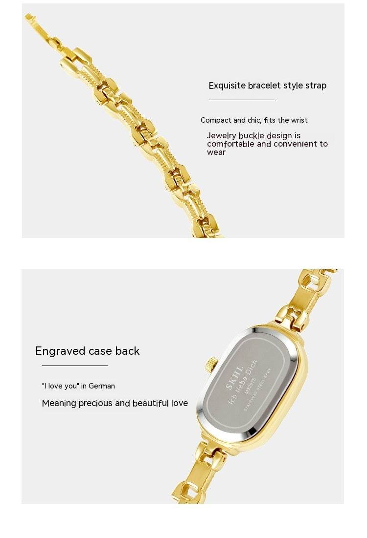 Medieval Small Golden Watch - Retro Oval Design, Lightweight Quartz Style - Buy Center