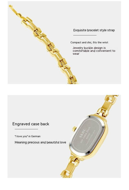 Medieval Small Golden Watch - Retro Oval Design, Lightweight Quartz Style - Buy Center