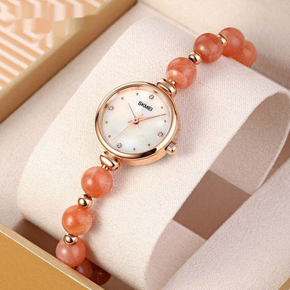 Buy Center Elegant Women's Quartz Watch - Pearl Strap & All-match Design - Buy Center