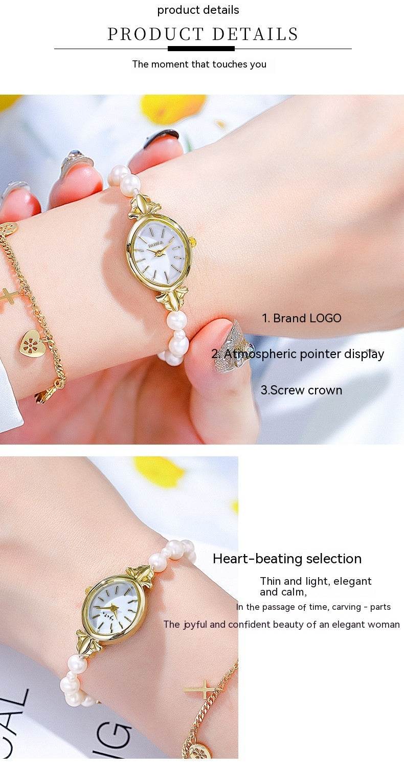Exquisite Freshwater Pearl Watch Bracelet - Elegant Quartz for Women - Buy Center