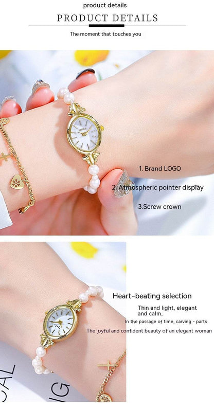 Exquisite Freshwater Pearl Watch Bracelet - Elegant Quartz for Women - Buy Center