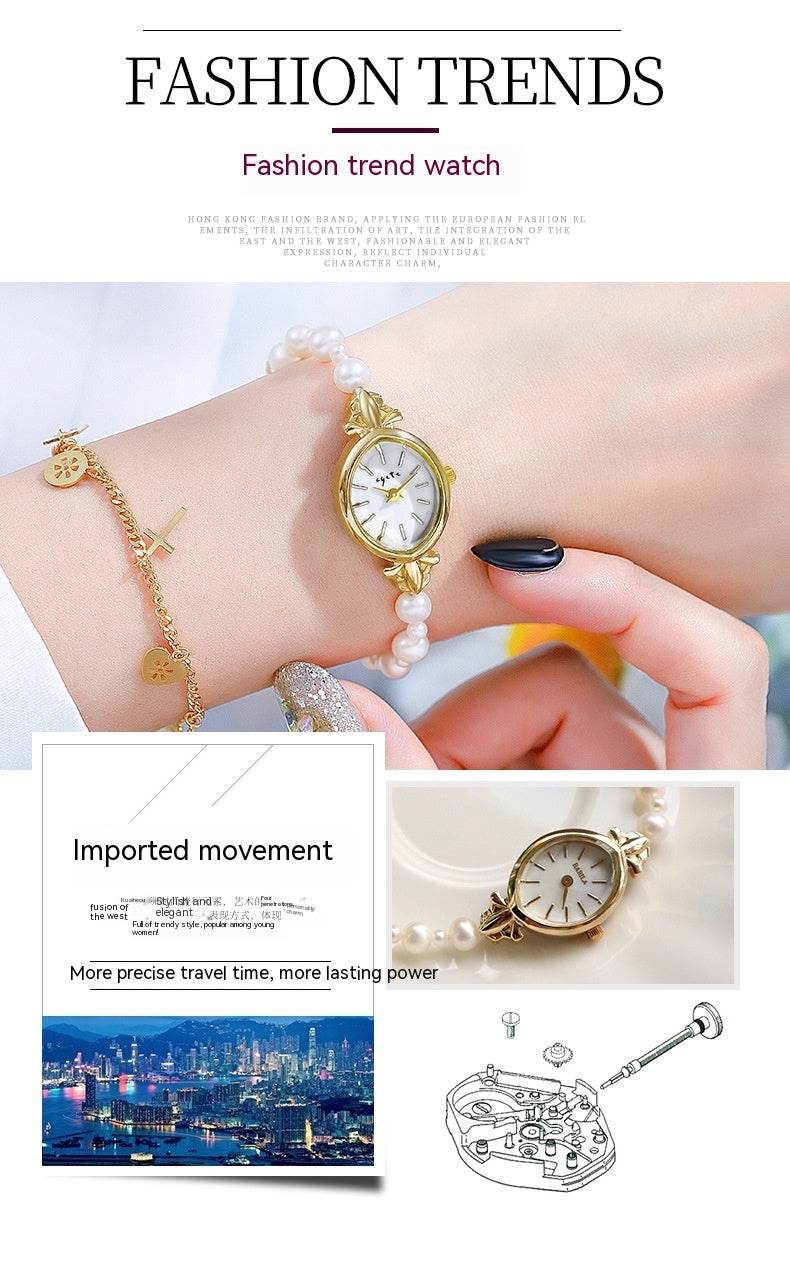 Exquisite Freshwater Pearl Watch Bracelet - Elegant Quartz for Women - Buy Center