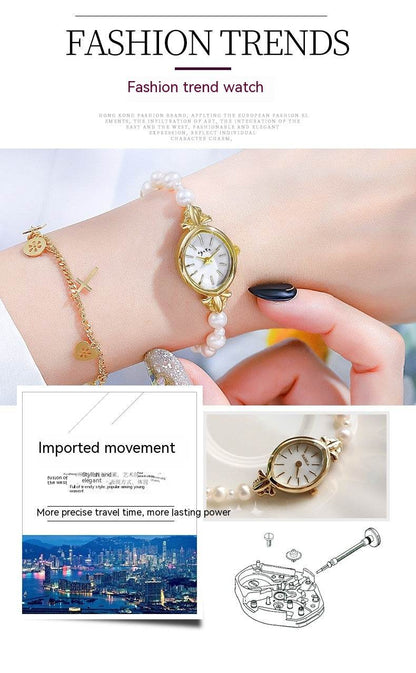 Exquisite Freshwater Pearl Watch Bracelet - Elegant Quartz for Women - Buy Center