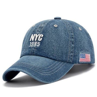 Buycenter Men's Denim Baseball Cap - Adjustable Peaked Hat for Summer - Buy Center