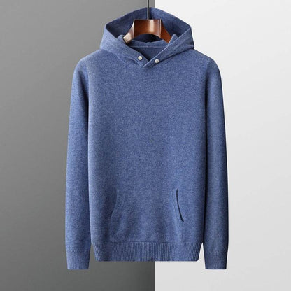 Buycenter Men's Casual Knitted Hoodie - Stylish Wool Hooded Sweater - Buy Center