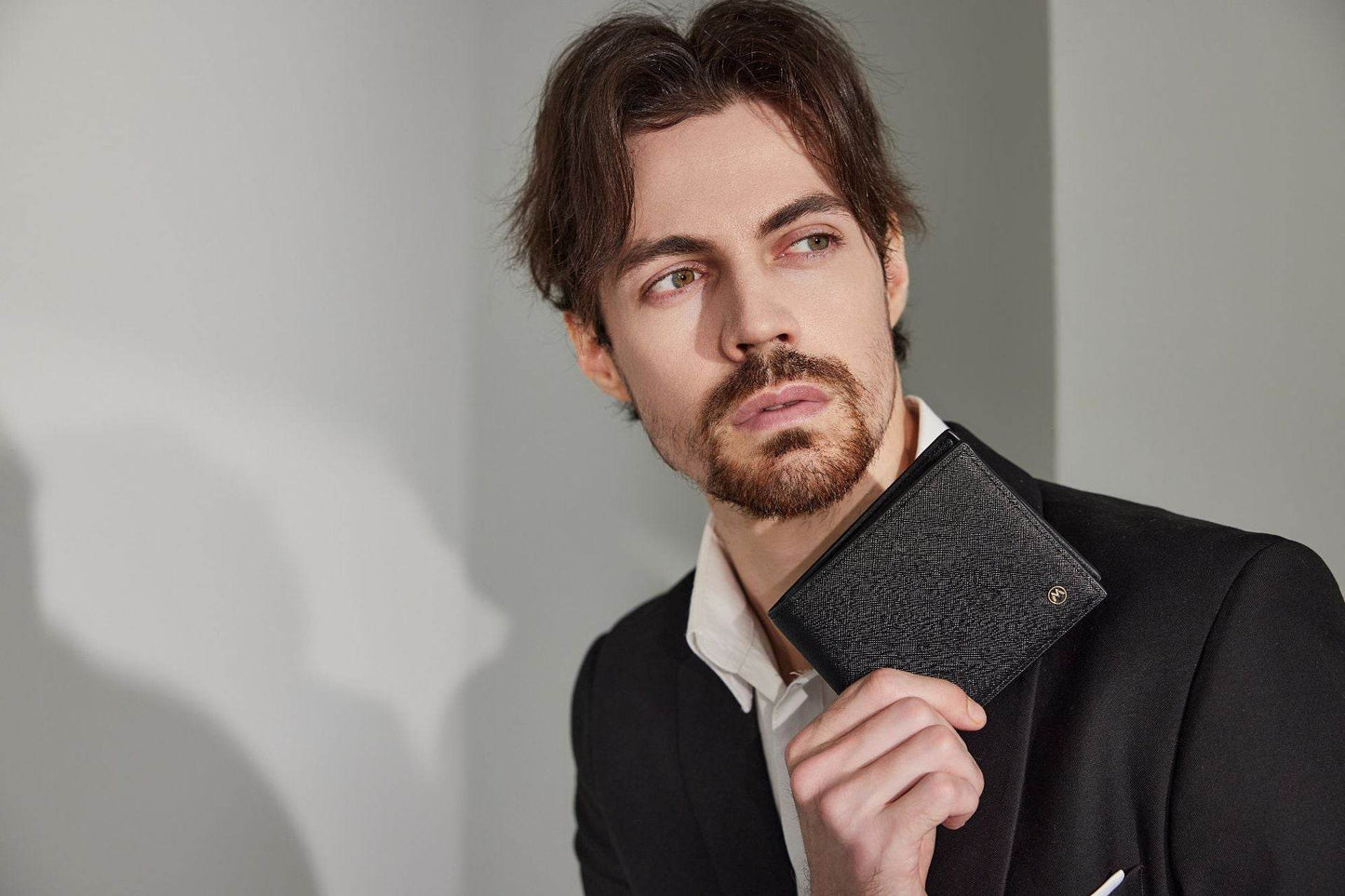 Men's Casual Cross Pattern Wallet - Stylish PU Leather in Black & Brown - Buy Center