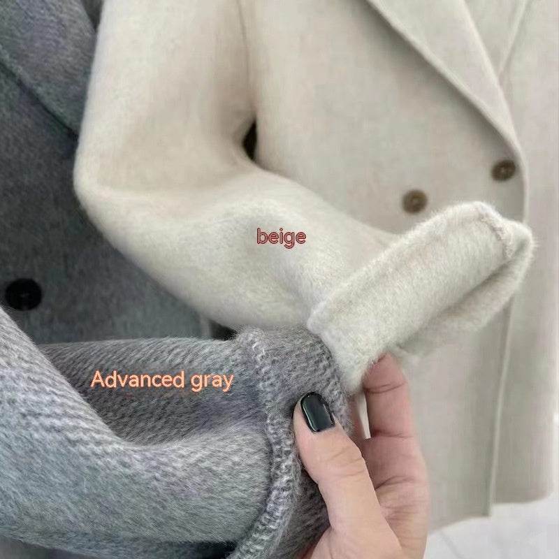 Buycenter Women's Velvet Overcoat - Double-Sided Wool Casual Style - Buy Center