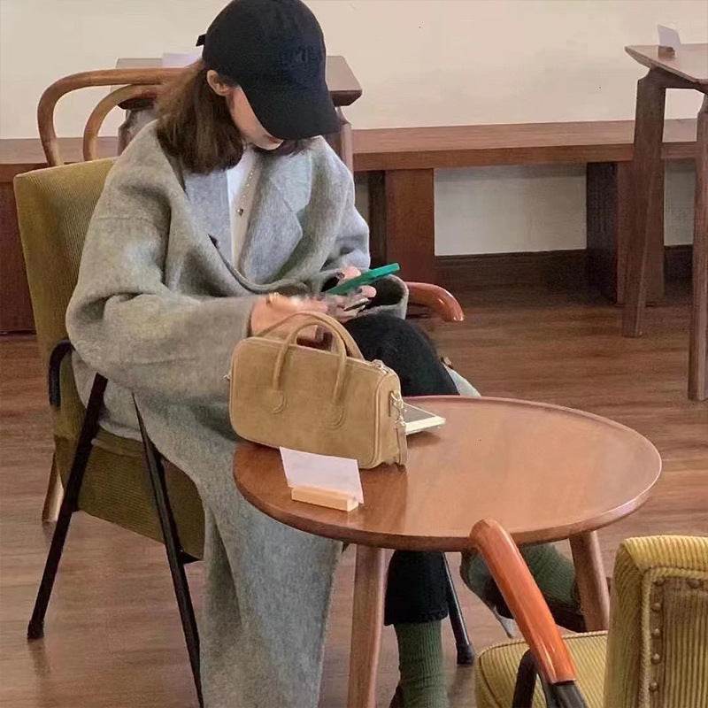 Buycenter Women's Velvet Overcoat - Double-Sided Wool Casual Style - Buy Center