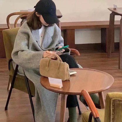 Buycenter Women's Velvet Overcoat - Double-Sided Wool Casual Style - Buy Center