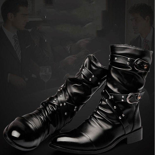 Stylish Men's Pointed Toe Wellingtons - Warm Side Zipper Design 2025 - Buy Center