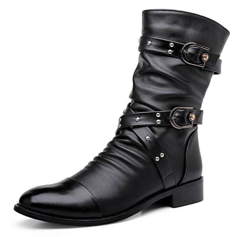 Stylish Men's Pointed Toe Wellingtons - Warm Side Zipper Design 2025 - Buy Center