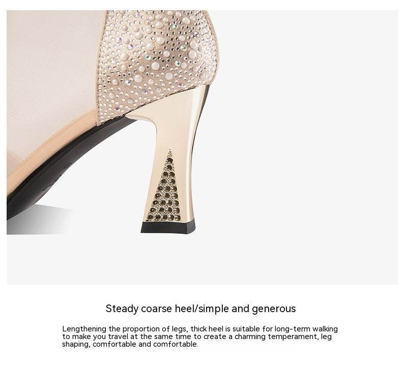 Buycenter Women's Mid Heel Chunky Shoes - Stylish Back Zipper Pumps - Buy Center