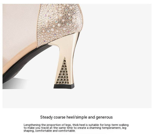 Buycenter Women's Mid Heel Chunky Shoes - Stylish Back Zipper Pumps - Buy Center