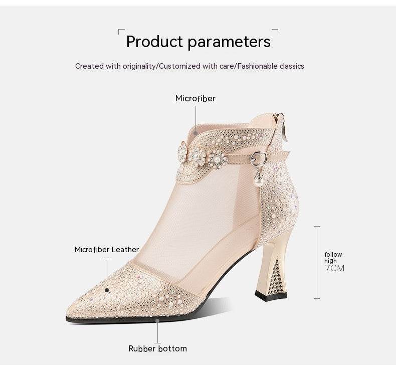 Buycenter Women's Mid Heel Chunky Shoes - Stylish Back Zipper Pumps - Buy Center