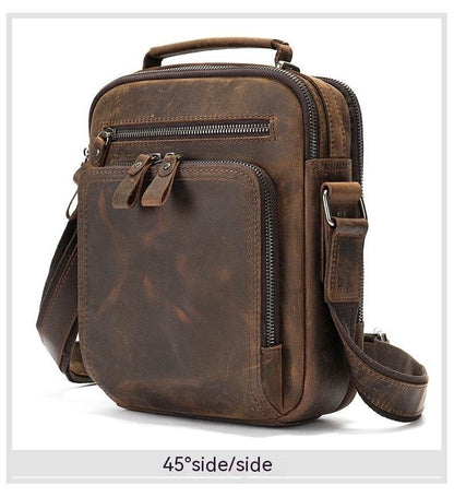 Retro Leather Shoulder Messenger Bag - Large Capacity, Waterproof Design - Buy Center