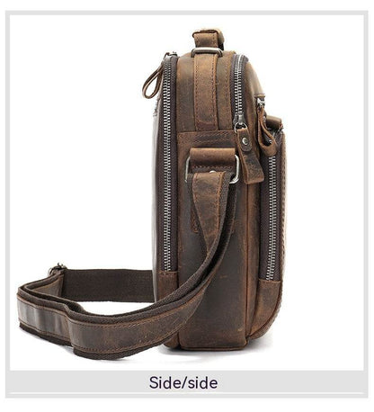 Retro Leather Shoulder Messenger Bag - Large Capacity, Waterproof Design - Buy Center