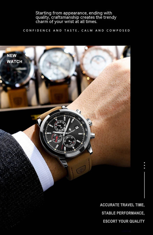 Multifunctional Waterproof Men's Quartz Watch - Stylish & Durable Design - Buy Center
