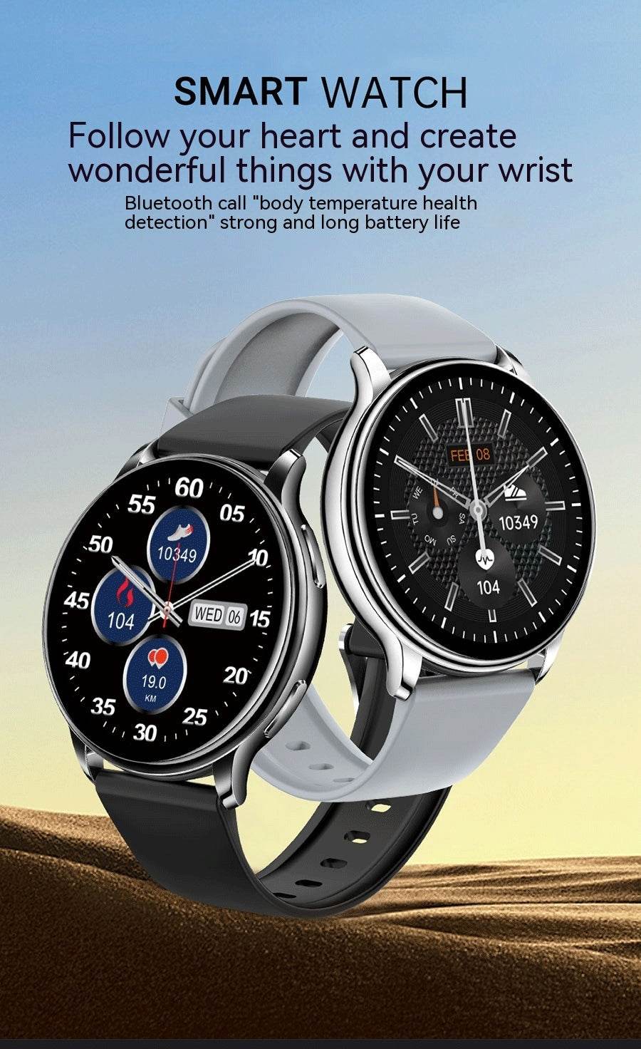 Smart Couple Watch - Bluetooth Calling, Heart Rate & Sleep Tracking - Buy Center