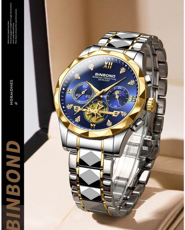 Multifunctional Quartz Watch - Six-Pin Timing, Casual & Business Style - Buy Center