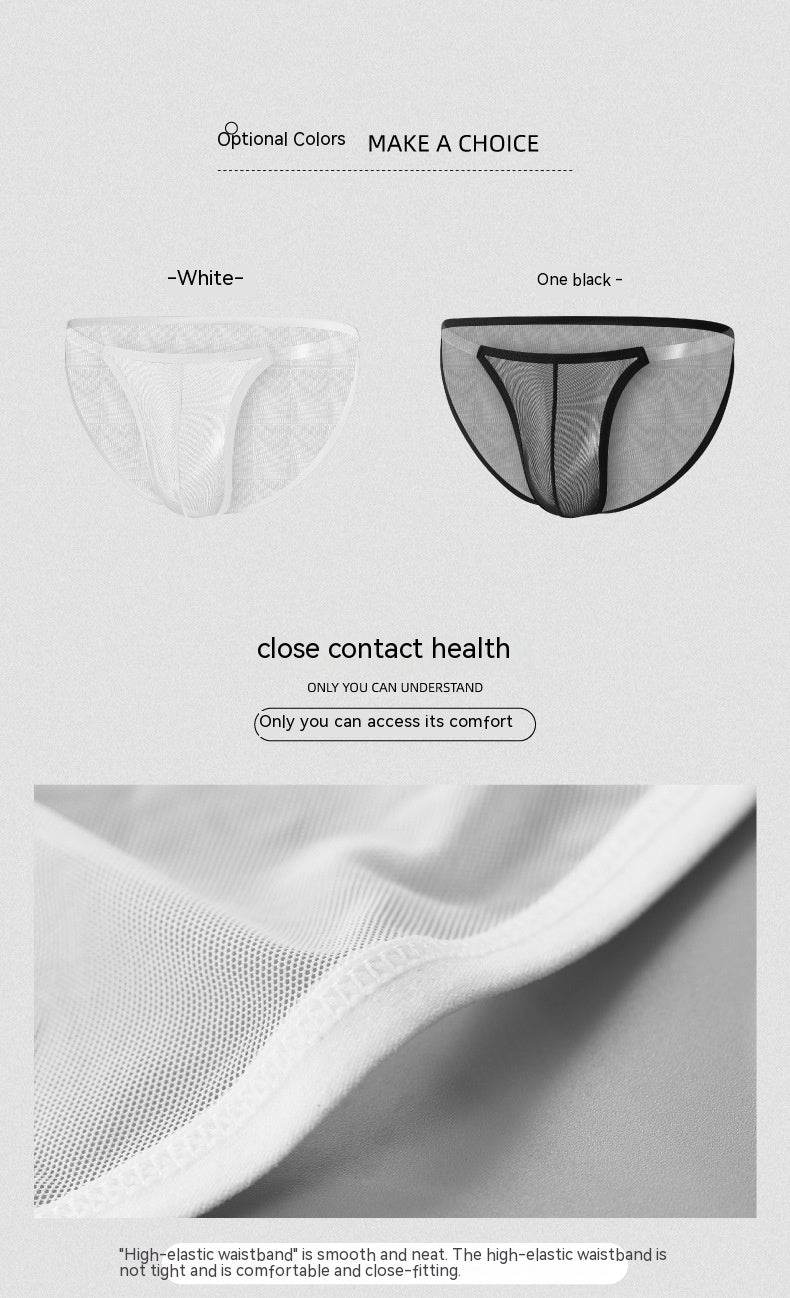 Men’s Full Mesh Transparent Briefs - Breathable Low Waist Style 2025 - Buy Center