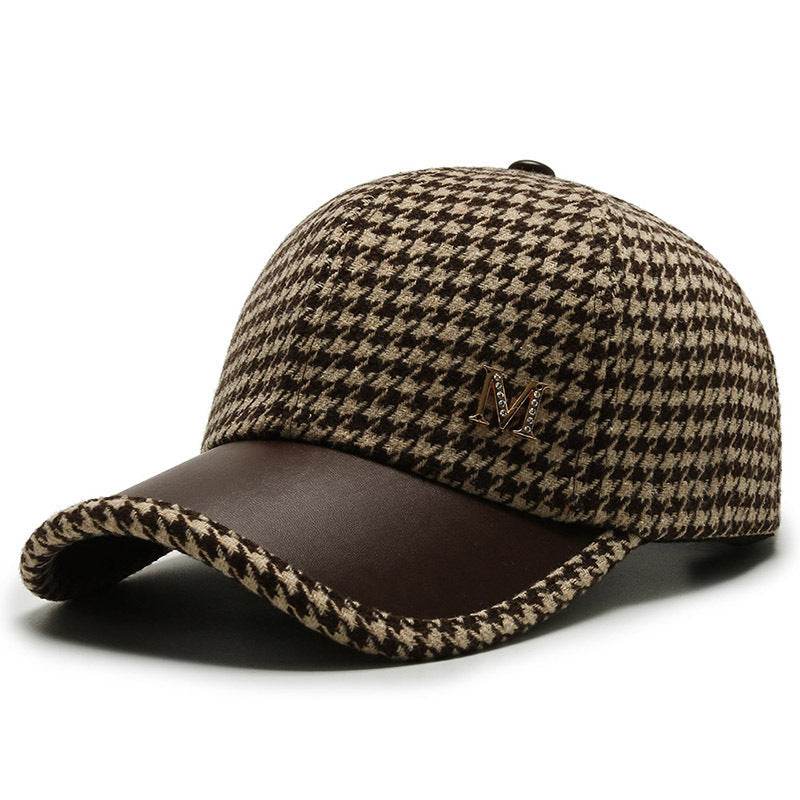 Buycenter Houndstooth Baseball Cap - Adjustable Wool for Men & Women - Buy Center