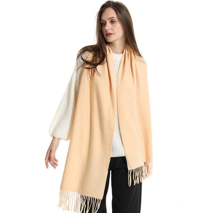 Solid Color Cashmere-like Scarf for Women - Warm, Quick-Drying Shawl - Buy Center