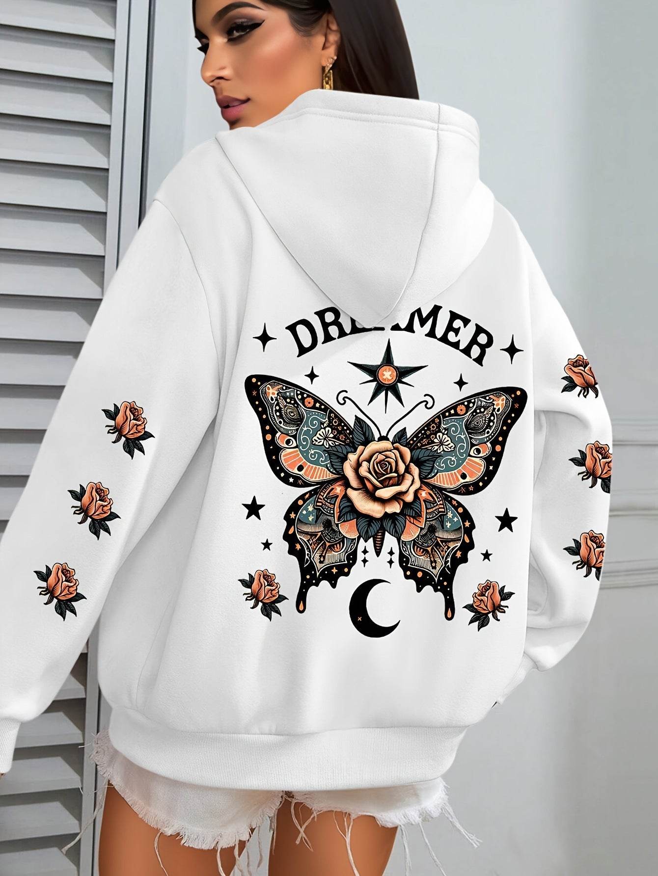 Women's Casual Letter Print Hoodie - Stylish Loose Fit & Drawstring - Buy Center