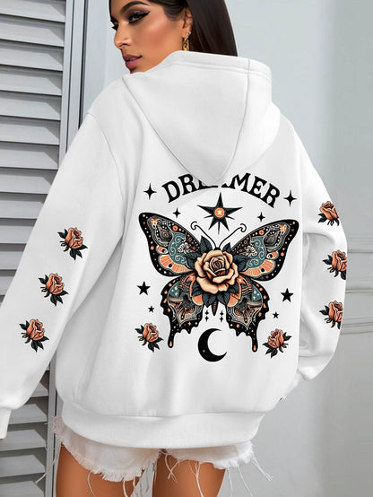 Women's Casual Letter Print Hoodie - Stylish Loose Fit & Drawstring - Buy Center