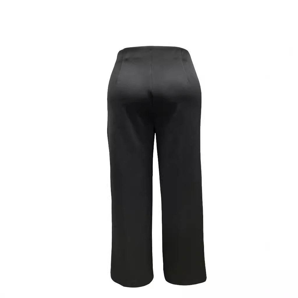 Plus Size Women's Casual Straight-Leg Trousers - High Waist, XL-4XL - Buy Center