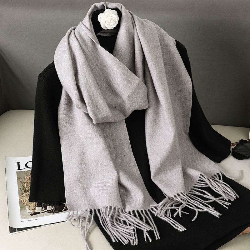Solid Color Cashmere-like Scarf for Women - Warm, Quick-Drying Shawl - Buy Center