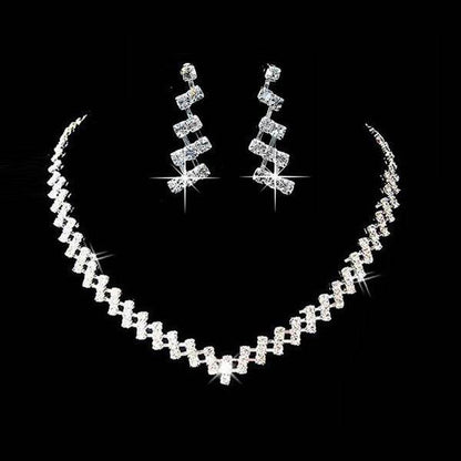 Elegant Rhinestone Bridal Jewelry Set - Necklace & Earring Combo 2025 - Buy Center