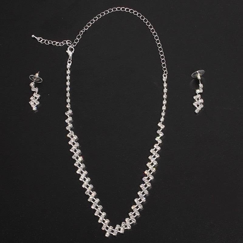 Elegant Rhinestone Bridal Jewelry Set - Necklace & Earring Combo 2025 - Buy Center