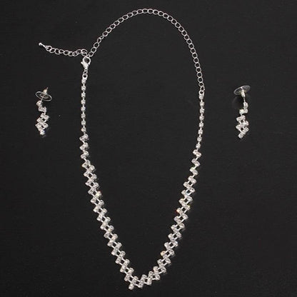 Elegant Rhinestone Bridal Jewelry Set - Necklace & Earring Combo 2025 - Buy Center