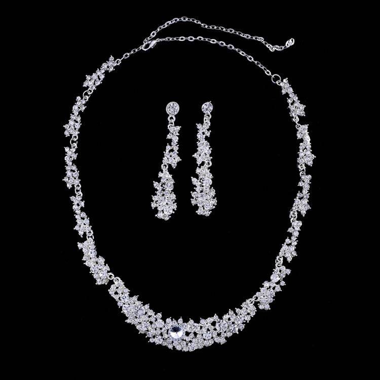 Elegant Bridal Jewelry Set - Diamond Pendant Necklace & Earrings for Weddings - Buy Center