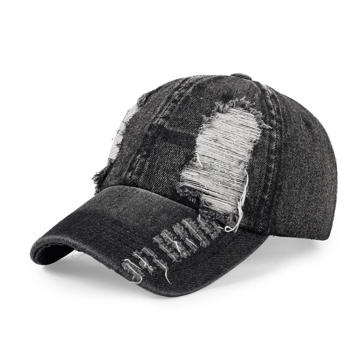 All-Match Ripped Denim Baseball Cap - Trendy Sun Protection & Style 2025 - Buy Center